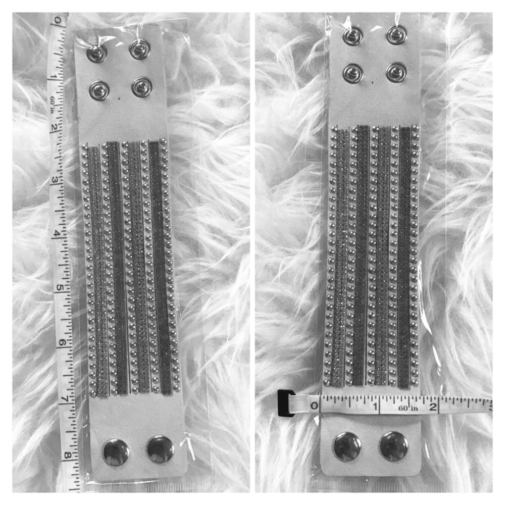 🎀 NEW • Green Crystal Vegan Leather Bracelet • - Picture 6 of 7